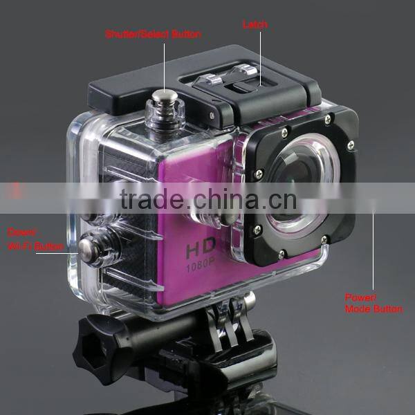 Wifi Full HD 1080P Mini Action Camera 30M Waterproof 12MP Sport Camcorder w/ 2inch LCD