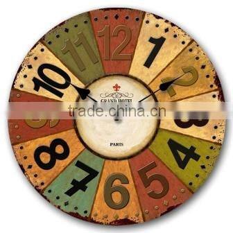 Custom design MDF wood clocks, decorative wooden wall clock big size wholesale