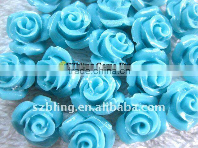 Wholesale gemstone craft synthetic turquoise carved flower beads for bracelet