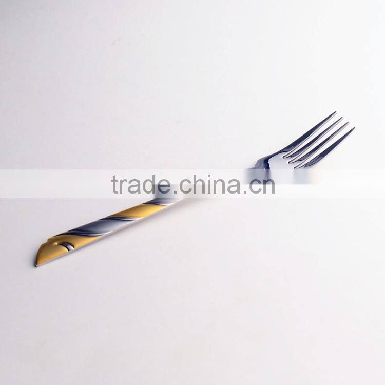 stainless steel cutlery with golden plated