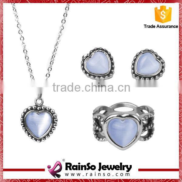 Fashion Inlay Opal Stone Jewelry Set