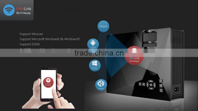 In stock!! 1200Lumens 800*480 Newest Micro WIFI 2.4G Laser HDMI Projector UC46