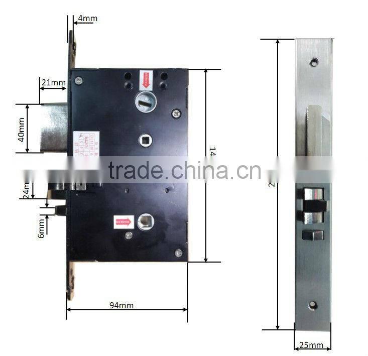 Stainless steel PVD hotel locks rfid m1 hotel door lock