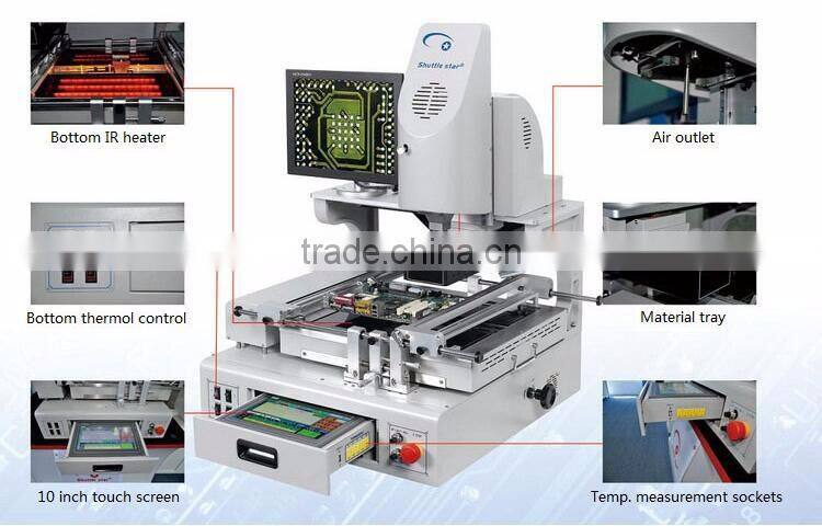 Shuttle Star Full automatic bga rework station with IR heating and split-vision alignment.