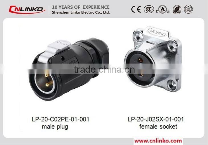 2015 top manufacture IP65/67 waterproof 2pin circular connector