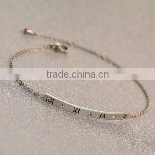 Charm yellow/rose/white gold stainless steel chain bracelet , little pendent chain bangle/ bracelet