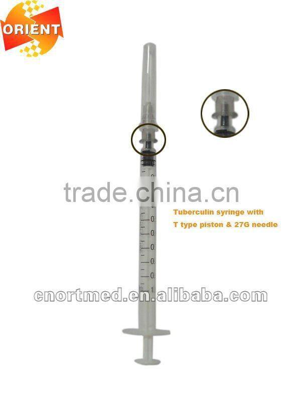 Tuberculin Syringe 27G Needle with T type piston