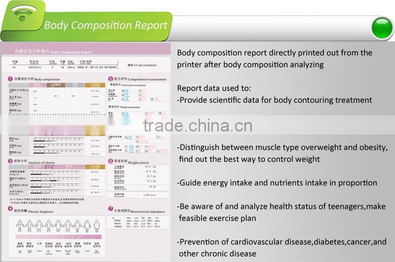 Professional body composition analyzer, visualization interface, allow users to learn easily, safe and easy to operate