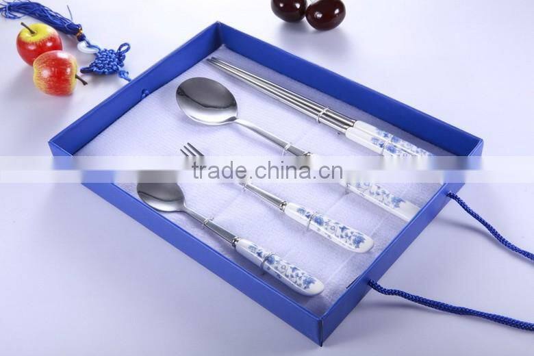 custom royal style half tang stainless steel flatware with ceramic flatware