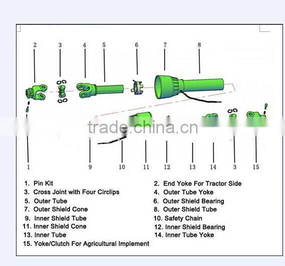 Small Tractor Parts Cardan Pto Transmission Shaft