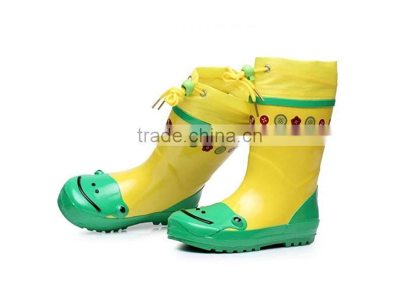 custom made boys and girls children cute rubber rain boots with cuff