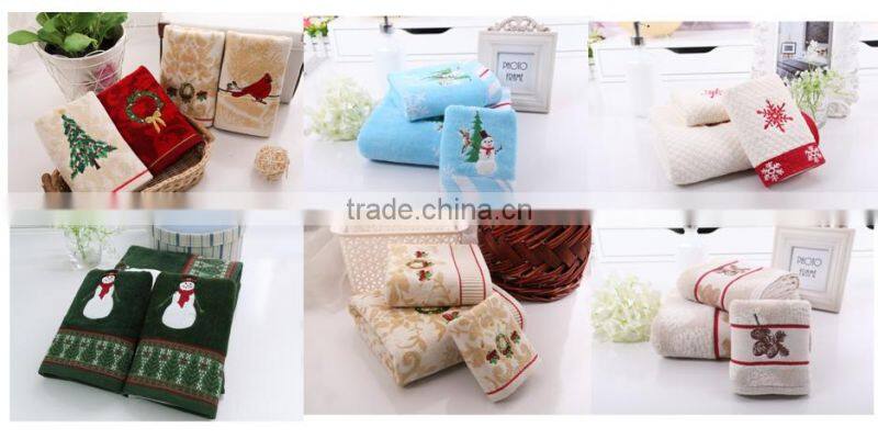 2015 cotton embroidery christmas pattern baby face towels