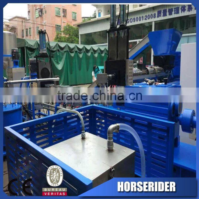 waste plastic LDPE HDPE woven bags three stage hot cut pellletizing recycling line