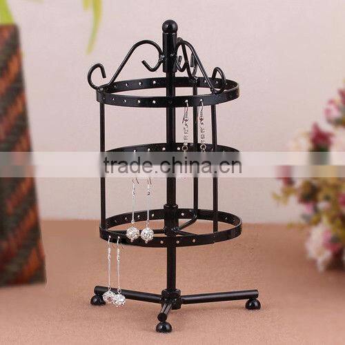3 Tiers Black Rotating Jewelry Rack