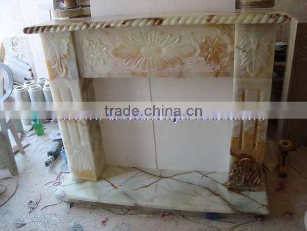 Top Qulaity Western Style WHITE ONYX FIREPLACES