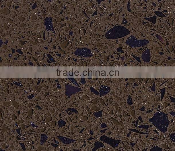Hot sell Crystal shining blue quartz stone,quartz surface