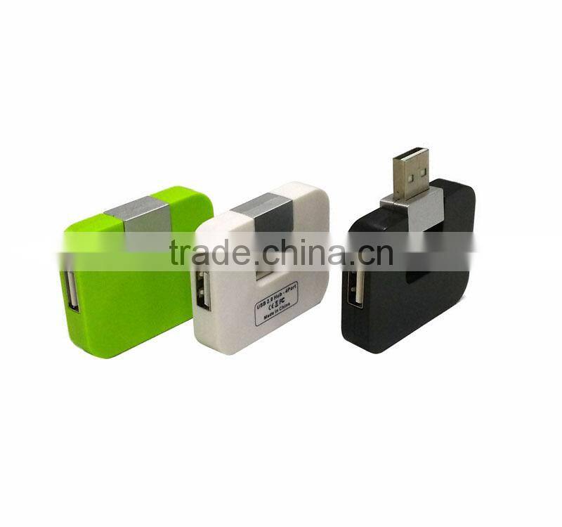 portable fashional square shape cute 4 port usb hub