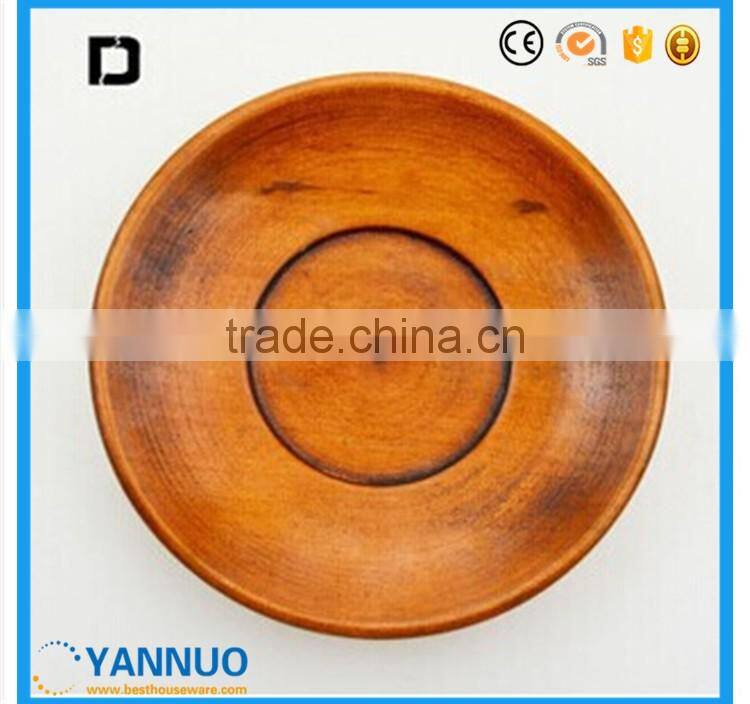 Japanese Style Dessert Plate,Wooden Sushi Dish,Round Wood Dry Fruit Plate, 10cm