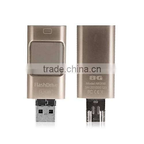 New Customized 3-in-1 OTG USB Flash Drive for IOS & Android Mobile Phone