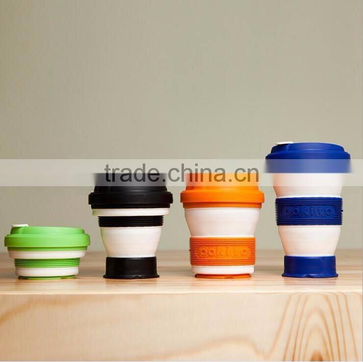 Portable Telescopic Coffee Cups, Colorful High Quality BPA Free TPE Foldable Cup, Travelling Cups For Wholesale