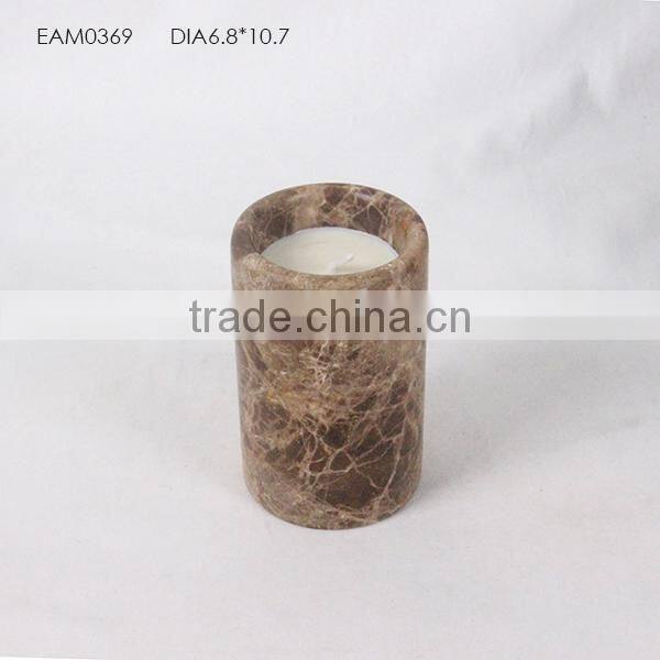 Carrara White Marble Candle Holder Candle Jar with Copper Lid