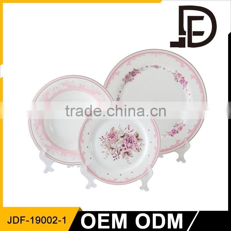 Drinkware ceramic dishes plate set , restaurant plate set for sale
