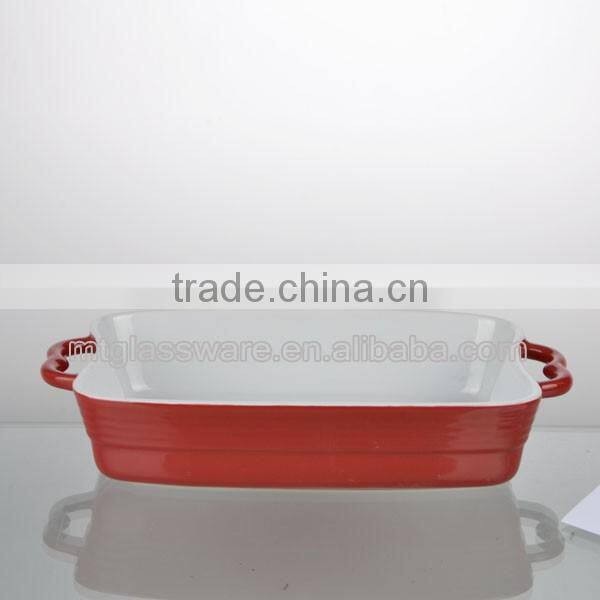 Roundness 13.5"*10"black color casserole dish ceramic/xate