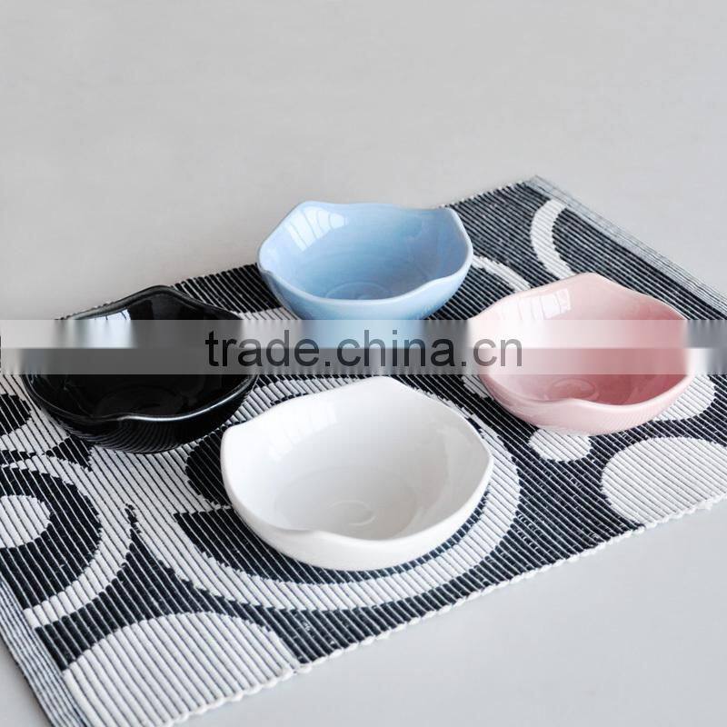 Japanese style ceramic soy sauce bowls