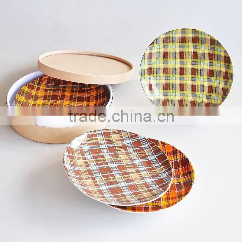 Set of 4pcs porcelain plate with hat box-4