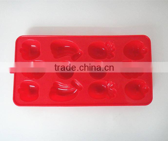 Novelty food grade 12 cups fruit shape silicone cake mould