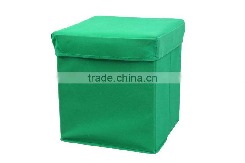 Fabric Folding Storage Ottoman Green Foot Rest Stool Footrest