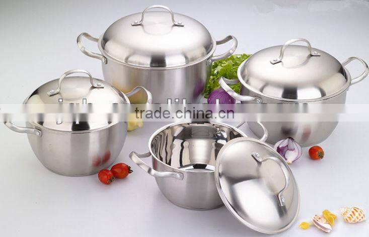 Double ear capsuled bottom stainless steel cookware cooking pot