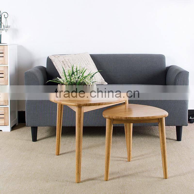 Small triangle bamboo side table for tea or coffee