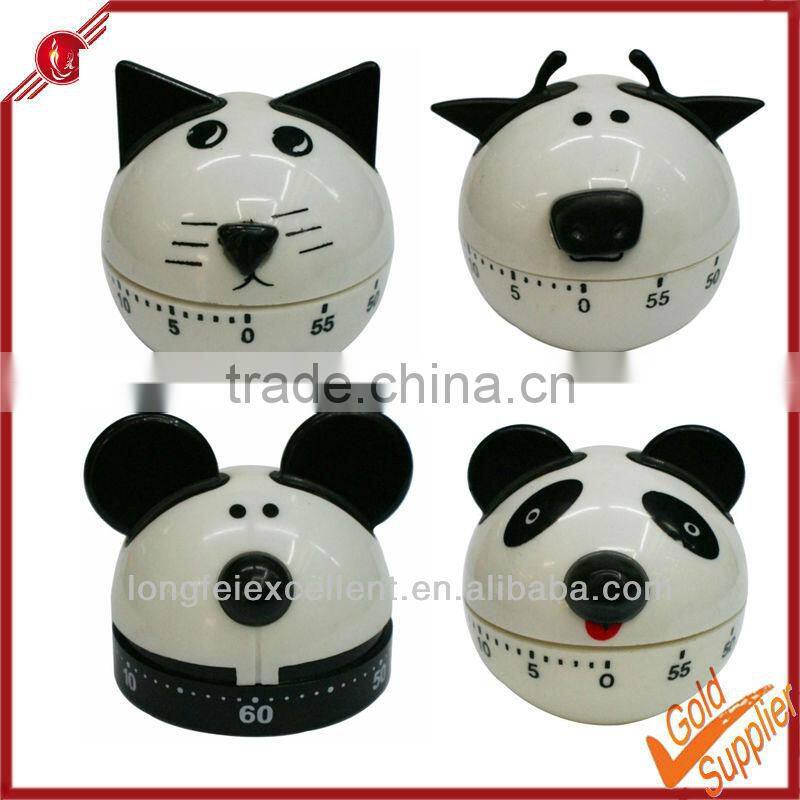 dog cat animal shaped manual dial timer animal kitchen timer