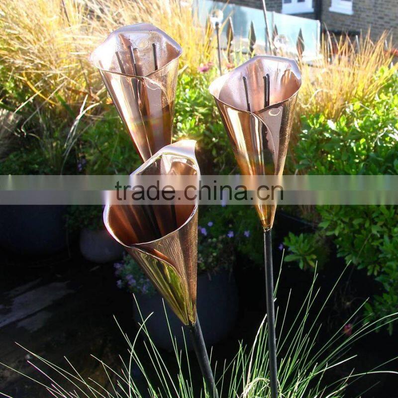 outdoor decoration modern metal sculptures for Copper Lily Garden