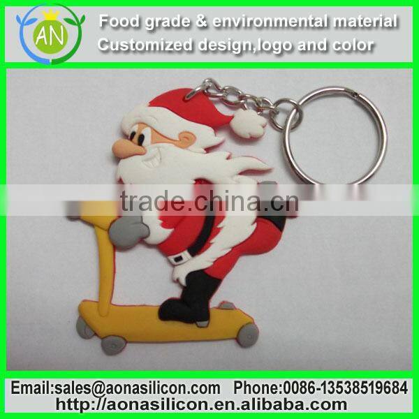 China factory Wholesale silicone Father Christmas keychain for child