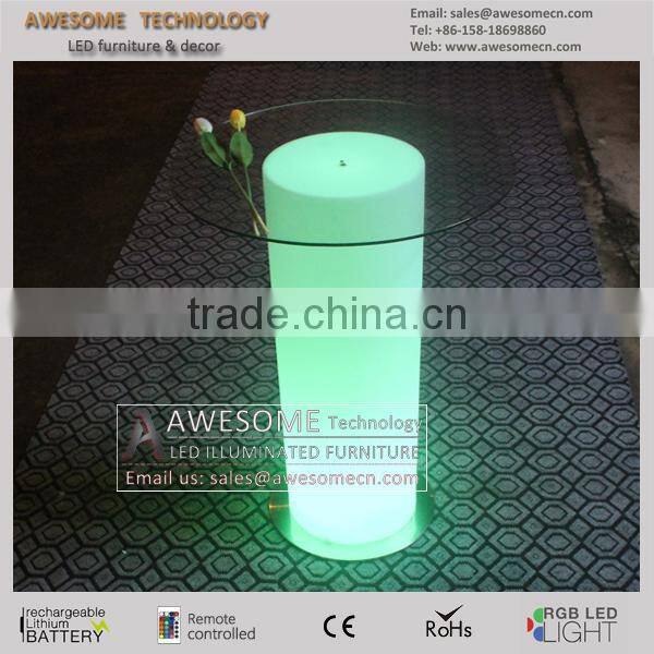 innovative led liquor table, bar drinking table with glass top