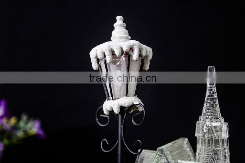 acrylic led light house with snowman and lamp for Christmas house