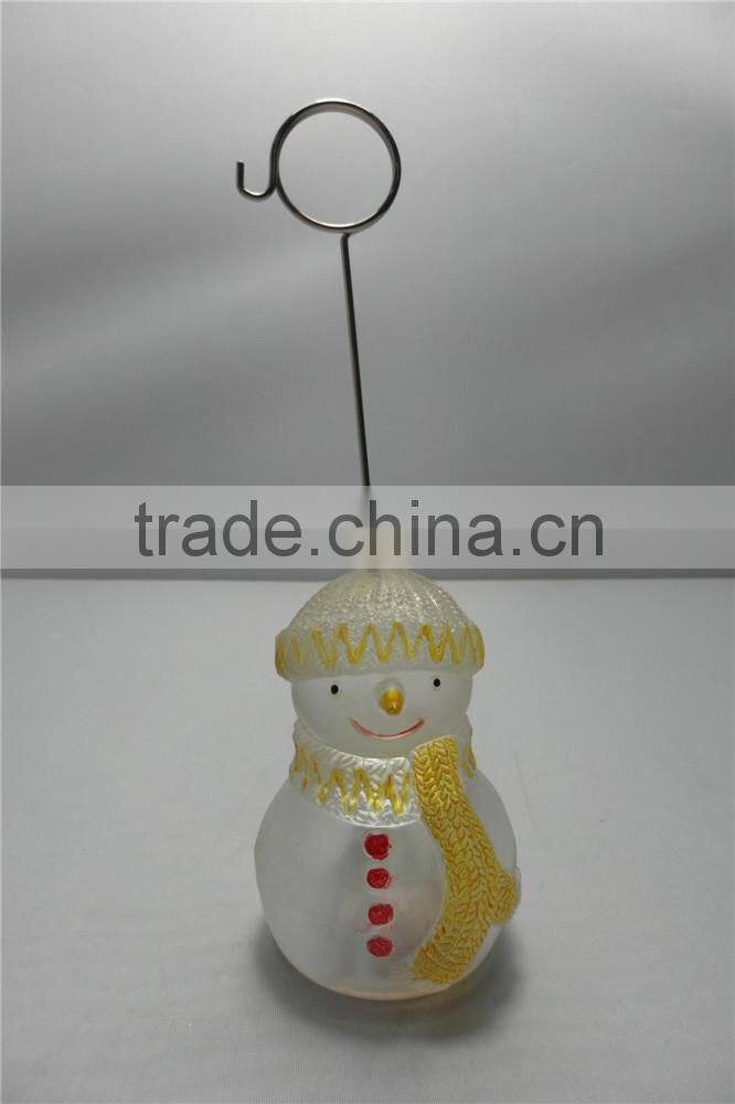 Holiday Placecard Memo Holder with a Snowman Figure Base
