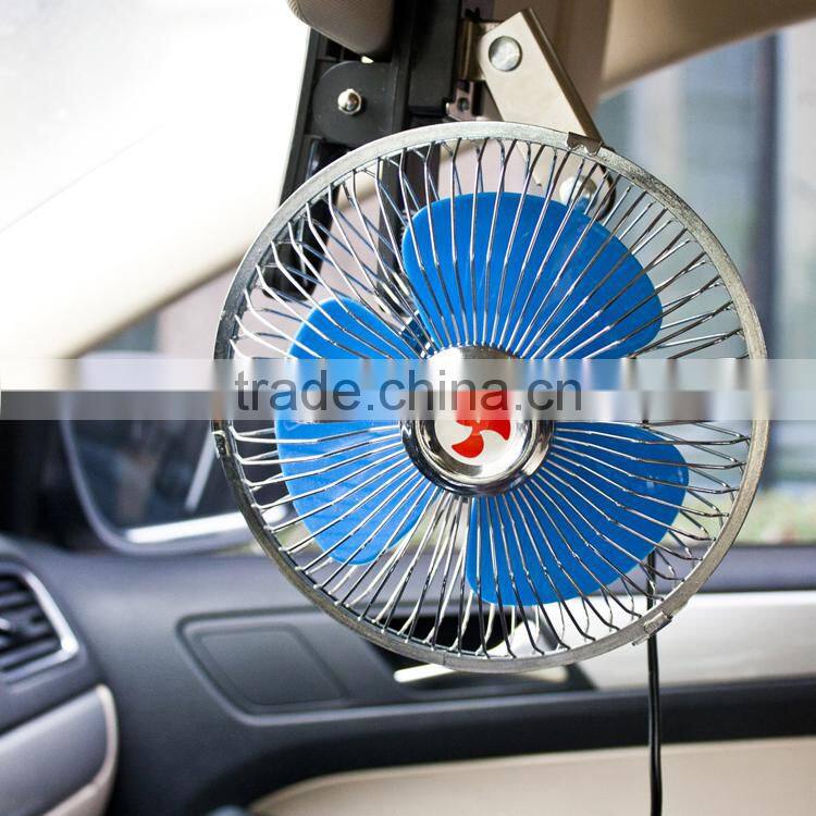 12V Electric metal Car fan 6" with clip 2 speed