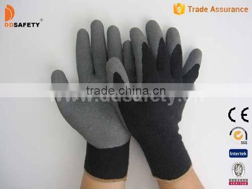 DDSAFETY 2017 Natural Polycotton Liner Grey Latex Working Safety Glove
