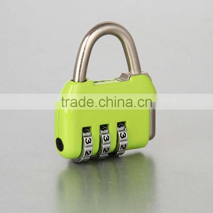 Colored 3 digit zinc alloy travel decoration small padlock
