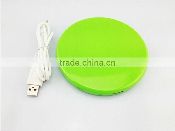 1800mAh Round Mirror Shape Solar Power Bank Adsorption Available