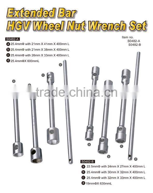 Extended Bar HGV Wheel Nut Wrench Set
