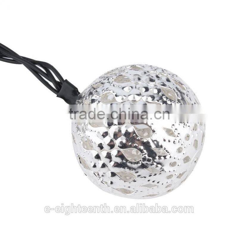 2016 new arrival 10 LED Moroccan ball Solar Garden String Lights Lamp for christmas outdoor garden party