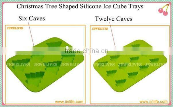 LFGB/FDA Christmas Tree Shaped Silicone Ice Cube/silicone christmas tree ice mould