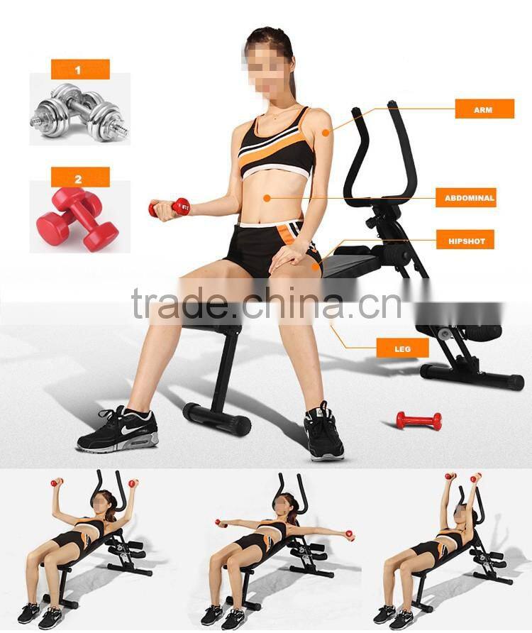 New Vertical Roller Beauty Waist Abdominal Exercise foldable Machine with sit up bench