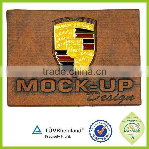 2016 various design custom pu and fake leather embossing patch