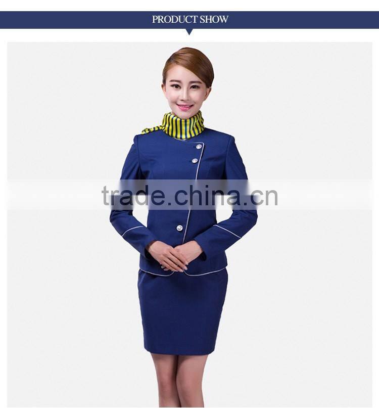 Navy Blue Airline Uniforms Flight Attendant Outfit