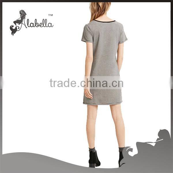 100% Cotton dress tshirt dress xxl size women casual dress